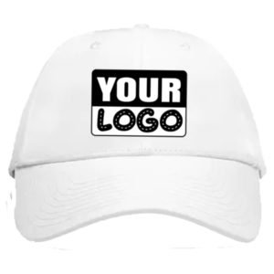Mock up of a white hat for custom printing of my logo from a printing t-shirts company in jamaica