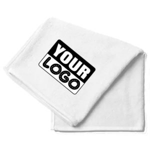 Mock up custom branded towel perfect for showcasing personalized branding for hotels hospitality businesses and gifts