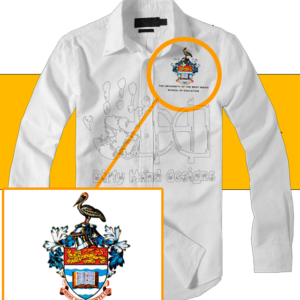 SOE Dress Shirt The official attire for The UWI School of Education. The University Of The West Indies’ School of Education (SOE) logo is embroidered on each shirt